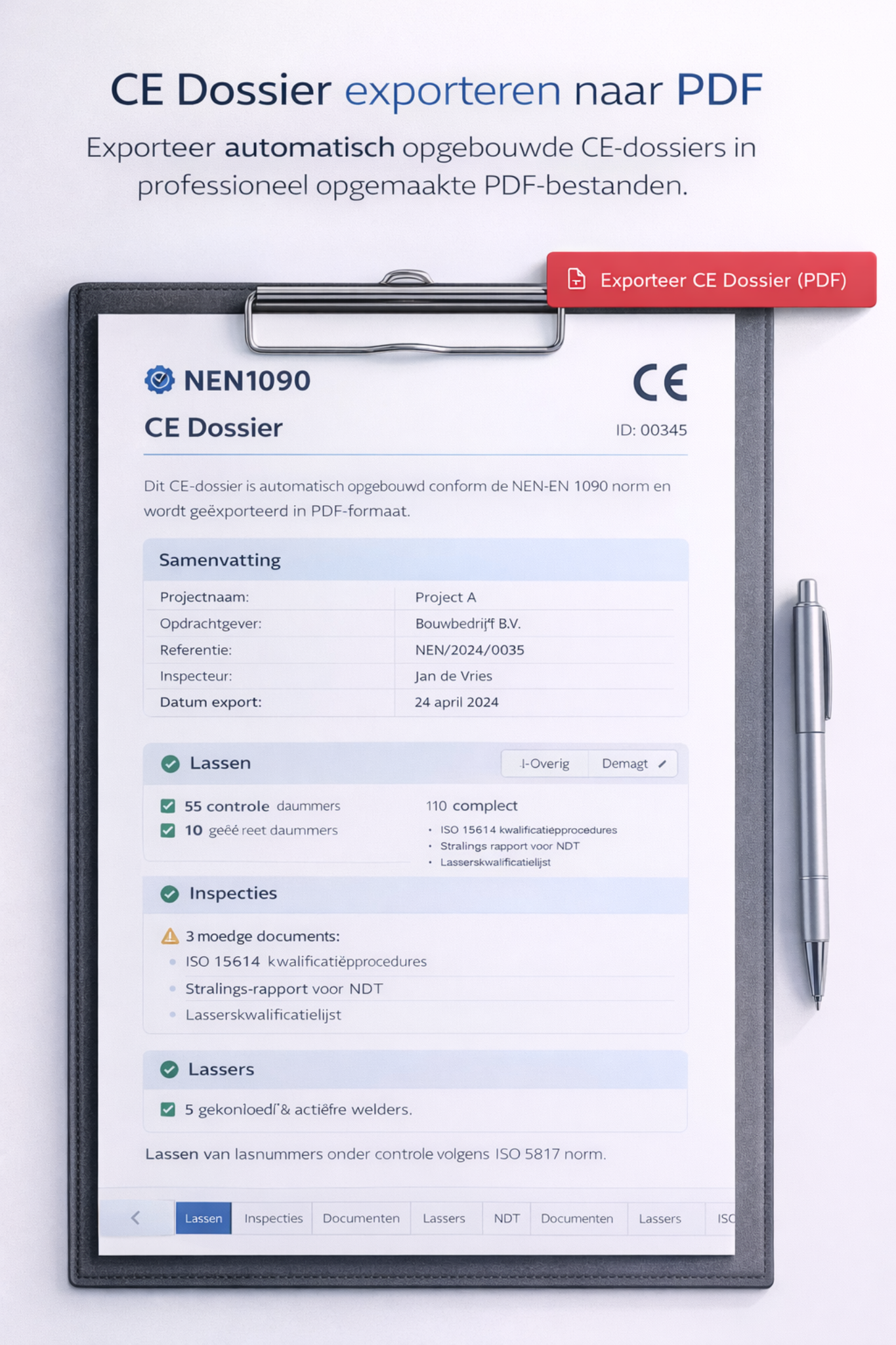 Inspection reporting example